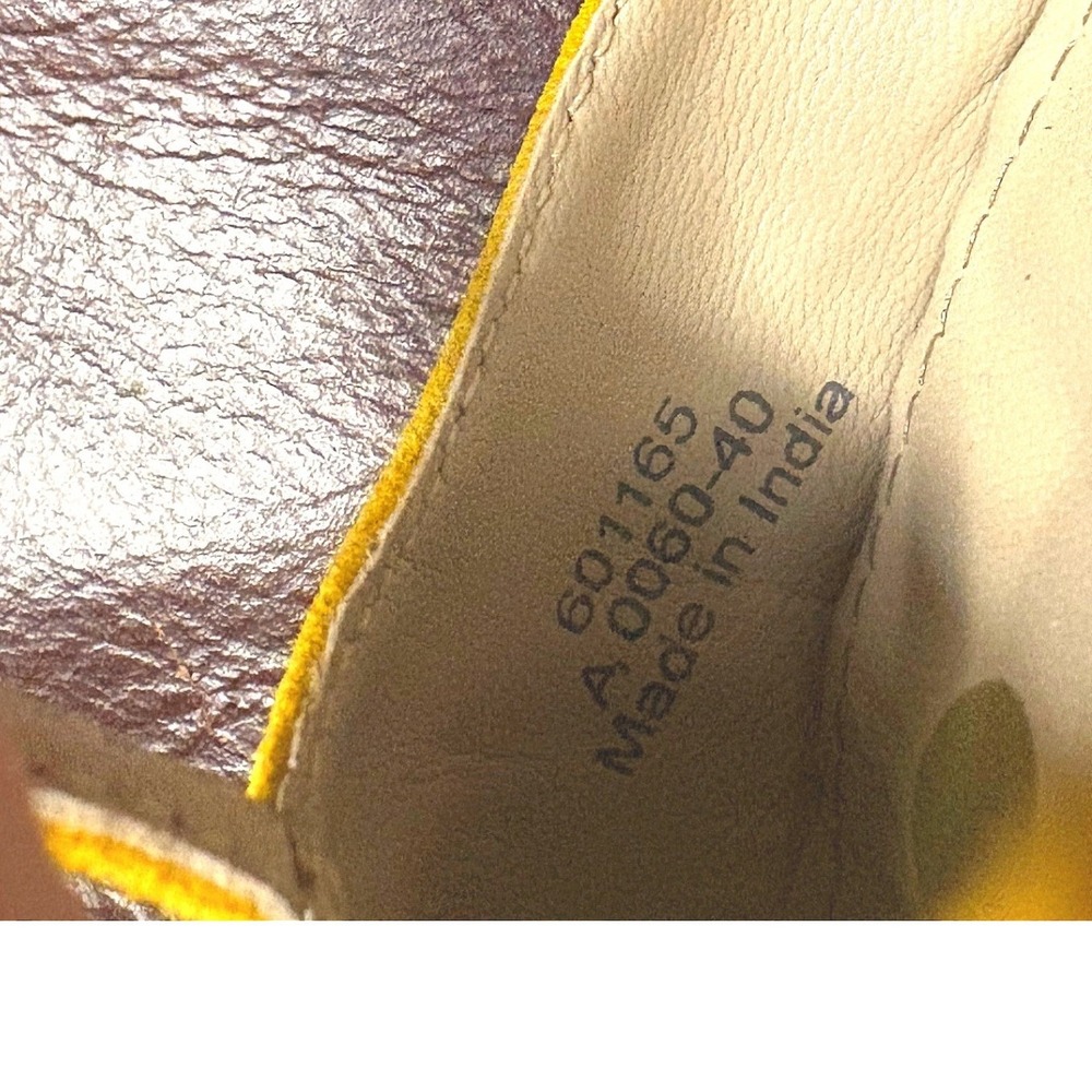 Boden Mustard Yellow Suede T-Strap Pointed Toe Bow Flats EU 40 US 9 601165 - Picture 4 of 6